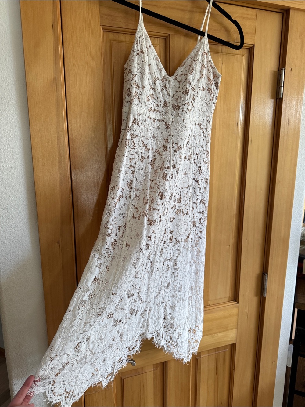 Lulu's White Lace Midi Dress